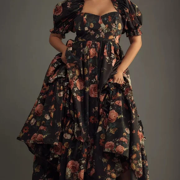 Selkie Black Floral Maxi Dress - Picture 3 of 4